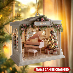 Romantic Piano House Christmas 2025 Ornament – Christmas Ornament Decor for Music Lovers