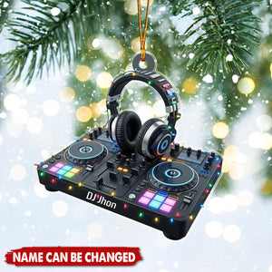 Custom Name DJ Christmas Ornament, Music Dj Keepsake