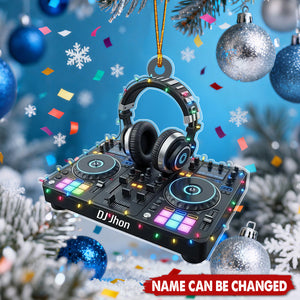 Custom Name DJ Christmas Ornament, Music Dj Keepsake