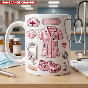 Custom Name Nurse Life - Personalized Custom Mug - Gift For Nurse, CNA, CMA