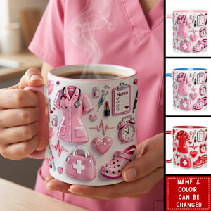 Nurse Life - Personalized Nurse Accent Mug - Gift For Nurse