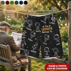 This Papa Belongs To Doodle Style- Personalized Shorts