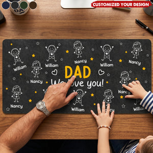 Custom Desk Mat - Personalized Father's Day Birthday Gifts For Dad, Grandpa - Daddy’s Desk
