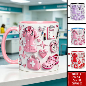 Nurse Life - Personalized Nurse Accent Mug - Gift For Nurse
