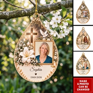 Guardian Angel Photo Memorial Ornament – Personalized Shaped Acrylic Keepsake – In Memory Of A Loved One