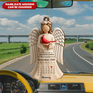 Angels & Cardinals - Custom Wood Ornament, Memorial Gift For Family