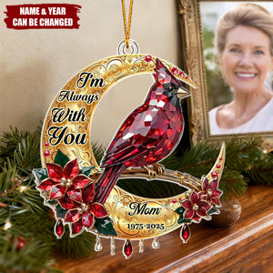Custom Cardinal Acrylic Ornament - Personalized Christmas Memorial Sympathy Gifts