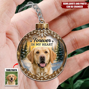 Custom Photo Memorial Christmas Forever In My Heart - Personalized Keychain