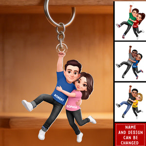 Flying Couple - Personalized Keychain, Gift for Couple, for Him, for Her