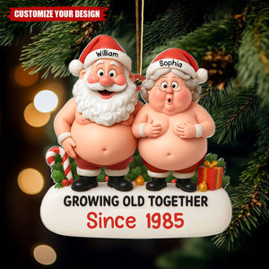 Growing Old Together, Santa And Mrs. Claus Ornament, Gift For Couples
