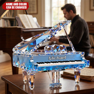 Personalized Piano Music Crystal Effect Acrylic Block Plaque, Unique Gift For Pianist