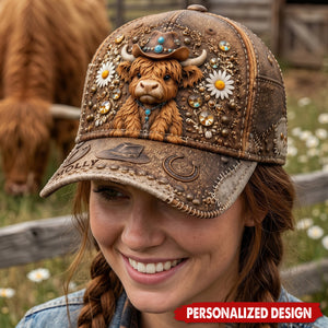 Love Cute Highland Cow - Custom Name Personalized Highland Cow Classic Cap