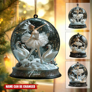 Graceful Ballerina Acrylic Ornament, Swan Inspired Dance Art, Holiday Ballet Gift for Her