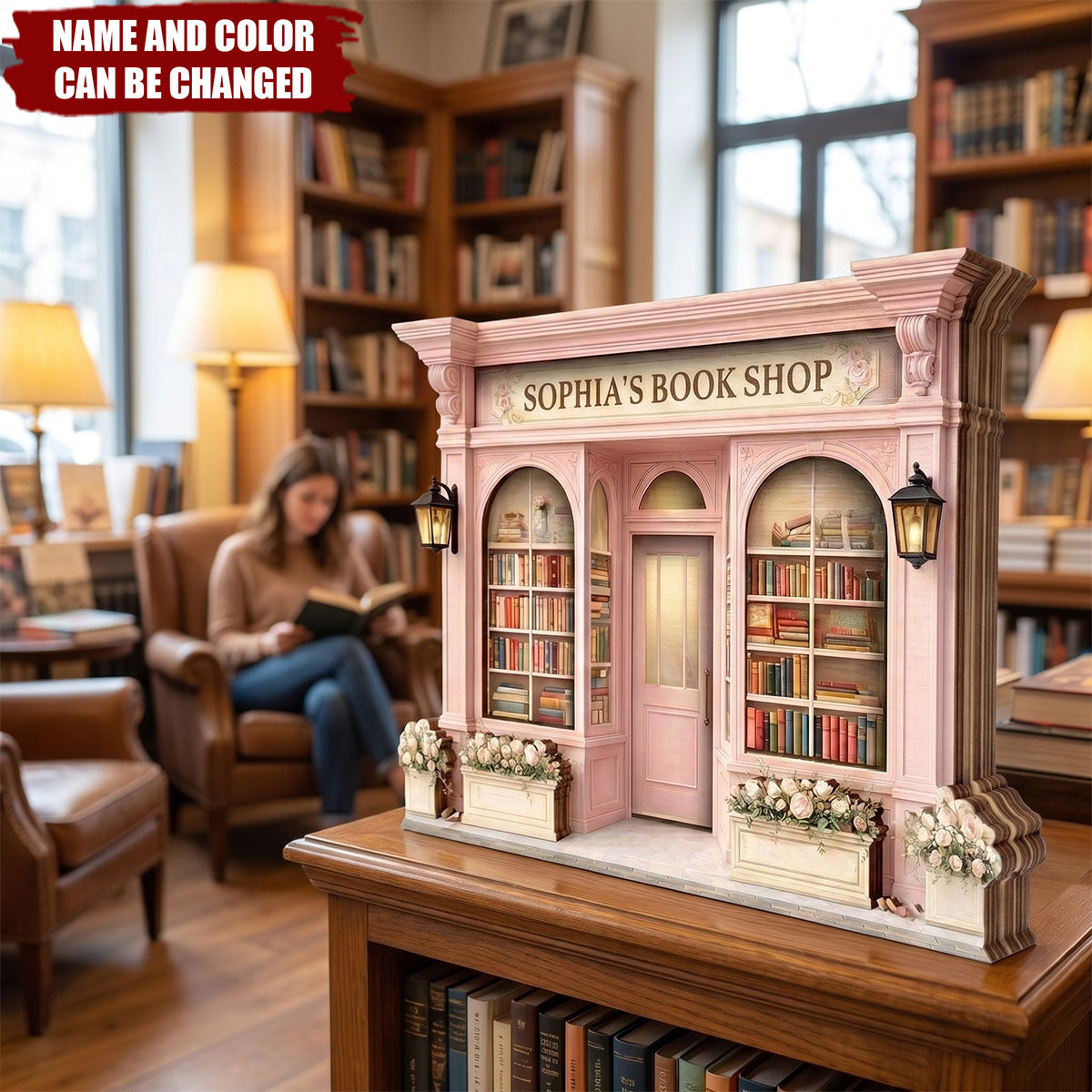 Reading Nook - Personalized Bookshop Wooden Block