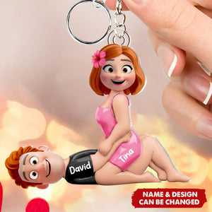 Naughty Couple Keychain - Personalized Gifts For Couples