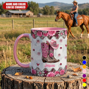 Western Cowgirl Boots - Personalized Coffee Mug