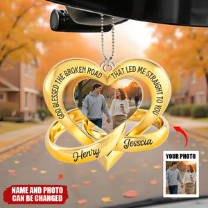 Custom Photo Acrylic Car Ornament - Personalized Anniversary Wedding Gifts