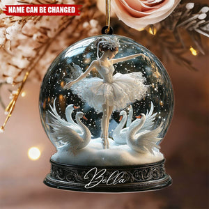 Graceful Ballerina Acrylic Ornament, Swan Inspired Dance Art, Holiday Ballet Gift for Her