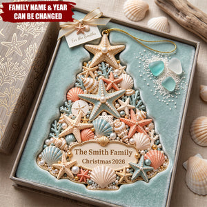 Personalized Coastal Christmas Tree Ornament