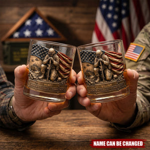 Freedom & Honor Whiskey Glass Personalized Gifts For Veteran
