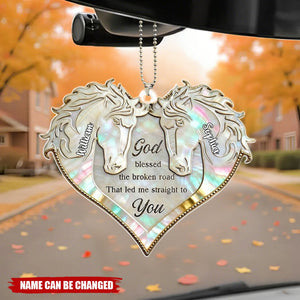 Horse Couple Car Ornament - Personalized Gifts For Couples