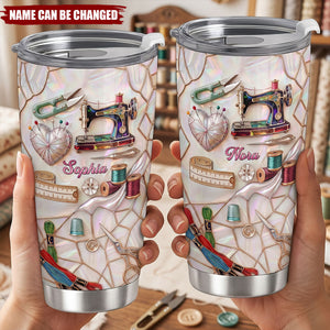 Sewing Is My Therapy Stainless Steel Tumbler, Gift For Sewing Lovers
