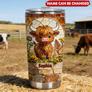 Farm Life - Personalized Highland Cow Tumbler