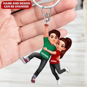 Flying Couple - Personalized Keychain, Gift for Couple, for Him, for Her