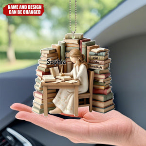 Just A Girl Who Loves Books,Car Hanging Ornament,Gift For Book Lovers