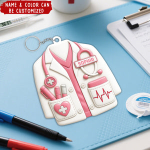 Celebrate Your Favorite Healthcare Hero - Personalized Acrylic Keychain, Gift For Doctors and Medical Students
