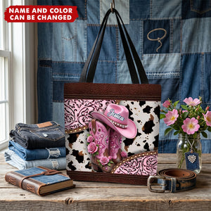 Western Cowgirl Boots - Personalized Cowgirl Tote Bag