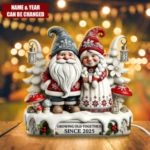 3D Effect Dwarves Couple Growing Old Together Christmas - Personalized Light Box Plaque
