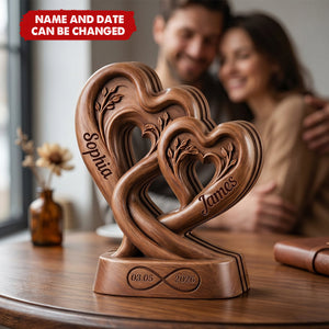 Infinity Heart - Personalized Wooden 4-Layer Block