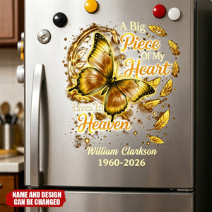 Butterfly Big Piece Of My Heart Lives In Heaven - Personalized Decal