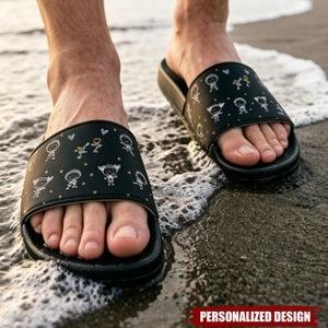 This Daddy Belongs To Doodle Style - Personalized Slide Sandals