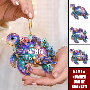Happy Together Forever Mama Turtle Family - Personalized Acrylic Ornament