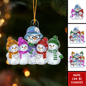 Grandma Hugging Grandkids Pattern Crystal - Personalized Acrylic Ornament