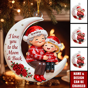To The Moon, With All My Love - Personalized 1-Layer Acrylic Ornament