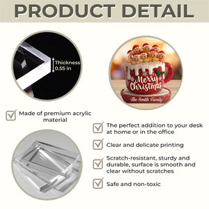 Merry Christmas - Personalized Family Custom Shaped Acrylic Plaque