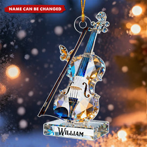 Violin Music Crystal Effect - Personalized Acrylic Ornament - Unique Christmas Gift For Violinist