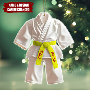 Celebrate Your Achievements With This Martial Arts Black Belt Ornament, Custom Acrylic Ornament