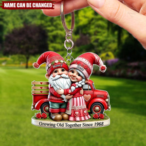 3D Effect Dwarves Old Couple And Truck Personalized Acrylic Keychain