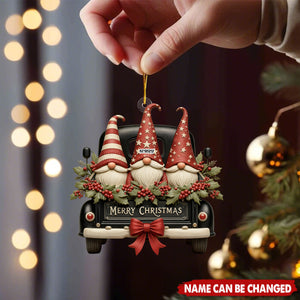 Vintage Dwarf Truck Merry Christmas Personalized Acrylic Ornament
