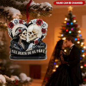 Personalized Calavera Wedding Ornament, Till Death Do Us Part Custom Name Decor