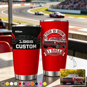 Custom Photo Car Tumbler Gift For Father's Day, Car Lovers