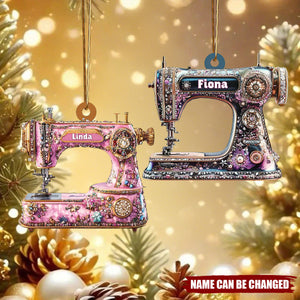 Custom Name Sewing Machine Acrylic Ornament, Gifts For Sewing Lover