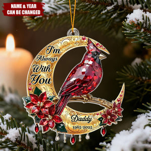 Custom Cardinal Acrylic Ornament - Personalized Christmas Memorial Sympathy Gifts
