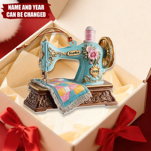 Sewing Machine - Personalized Christmas Acrylic Ornament, Gift for Sewing Lovers