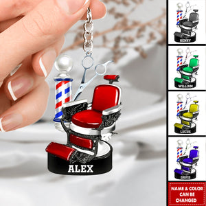 Custom Barber Chair Acrylic Keychain