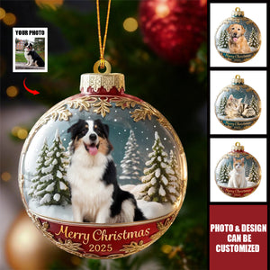 Custom Photo Merry Woofmas From The Goodest Pup - Personalized Acrylic Ornament, Christmas Birthday Gifts For Dog Cat Lovers